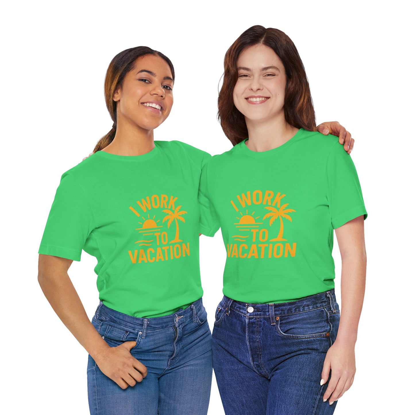 I Work to Vacation Unisex Jersey Tee - Perfect for Beach Lovers