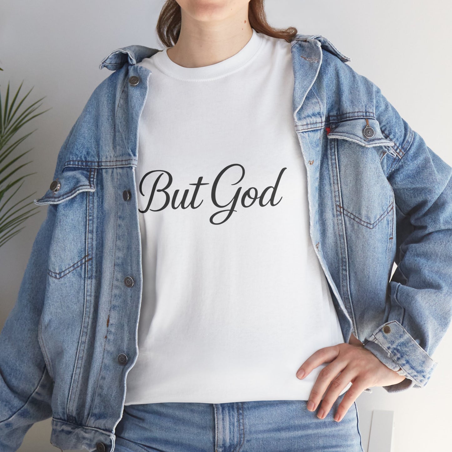 Inspirational Unisex Heavy Cotton Tee - 'But God' Statement Shirt