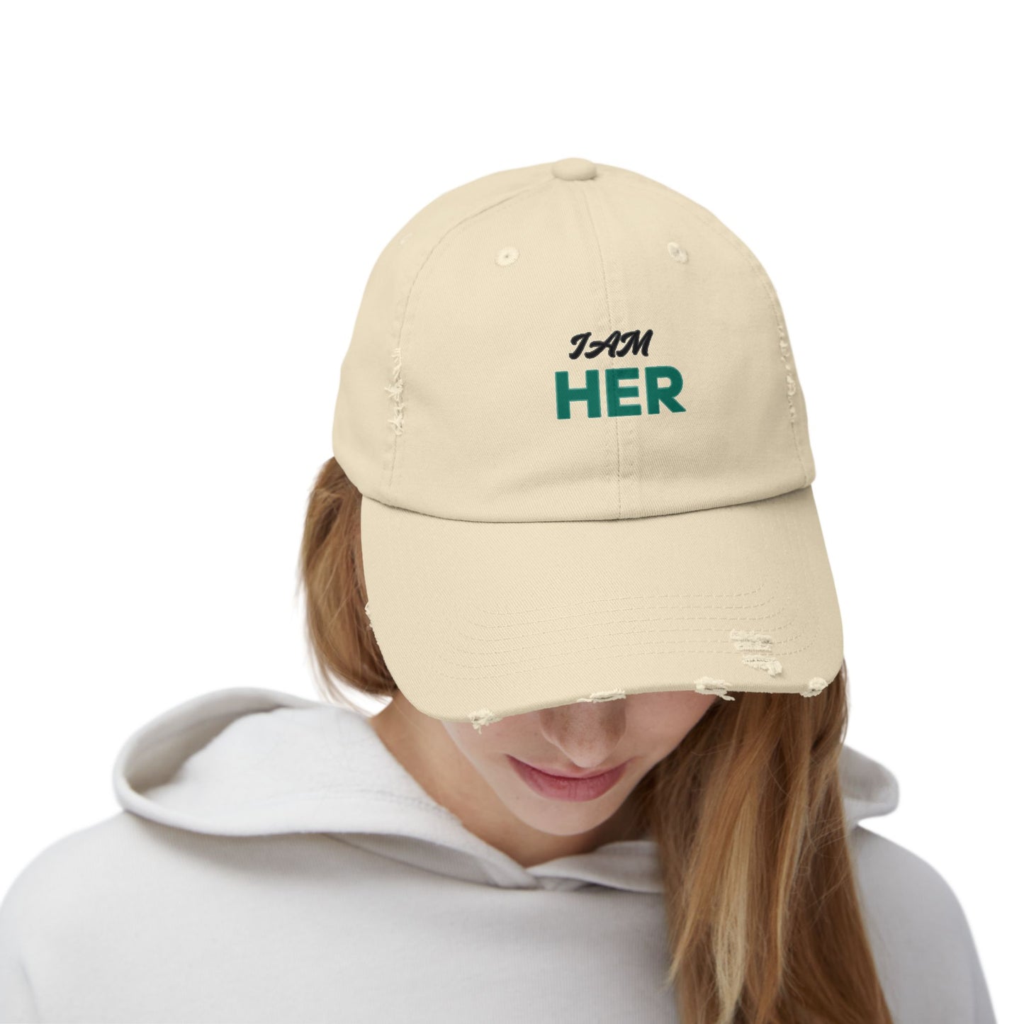 I AM HER Distressed Statement Hat
