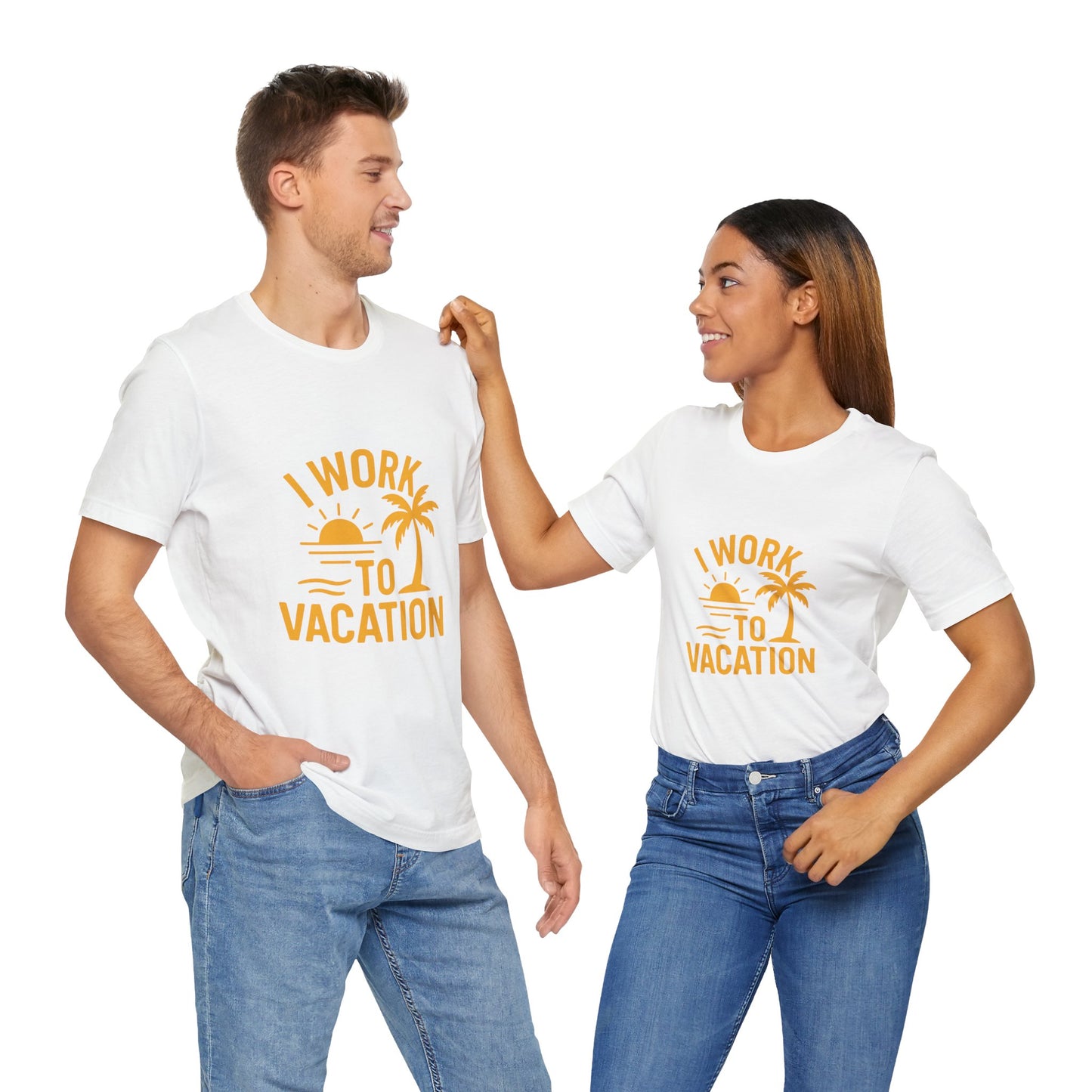 I Work to Vacation Unisex Jersey Tee - Perfect for Beach Lovers