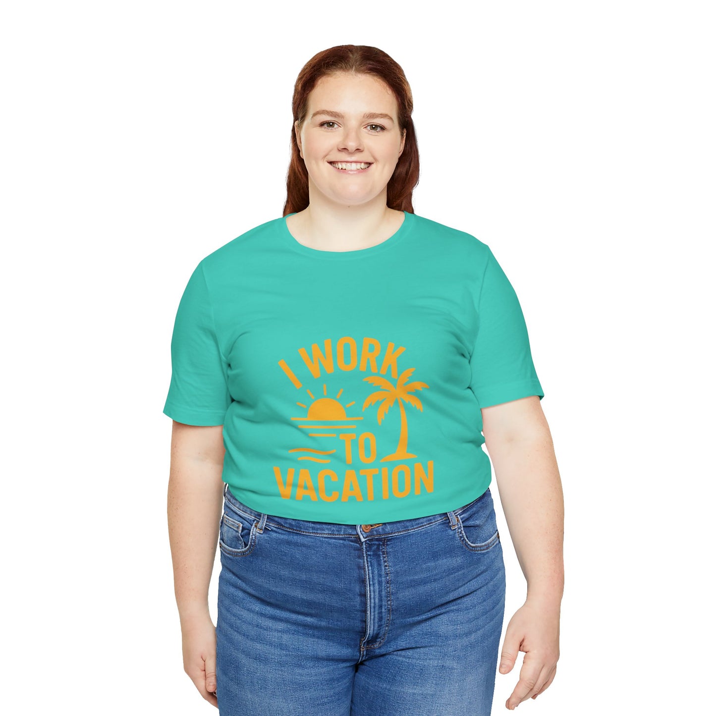 I Work to Vacation Unisex Jersey Tee - Perfect for Beach Lovers