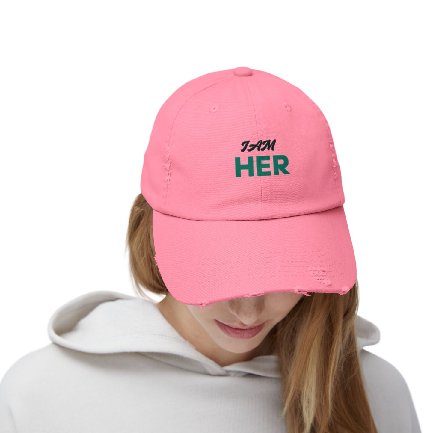 I AM HER Distressed Statement Hat