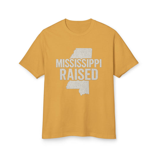 Mississippi Raised Unisex Heavyweight Tee - Comfortable Cotton Shirt for Proud Southerners