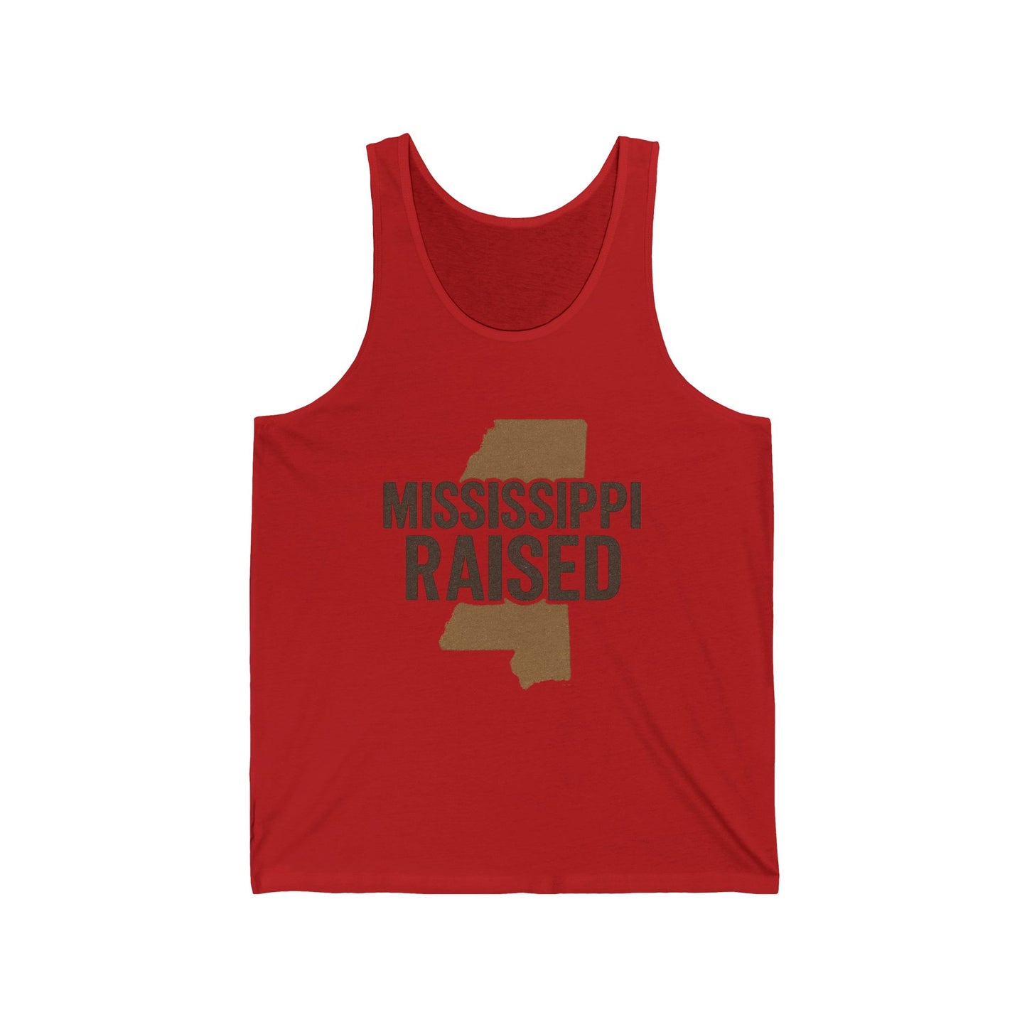 Mississippi Raised Unisex Jersey Tank – Casual Summer Wear for Southerners